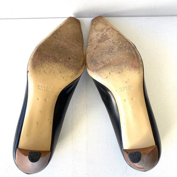 Gucci Classic Mid-Heel Black Leather Pump - Picture 8 of 9